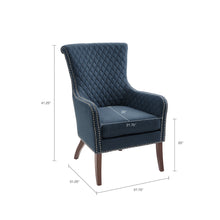 Load image into Gallery viewer, Accent Chair With Quilted Back And Silver Studs - Dark Blue