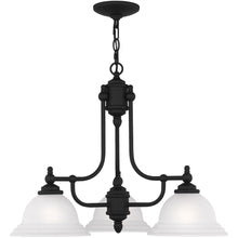 Load image into Gallery viewer, 18" Three Light Metal Dimmable Chandelier With Shades - Black