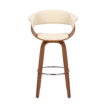 Load image into Gallery viewer, Solid Wood Swivel Low Back Counter Height Bar Chair - Cream And Brown