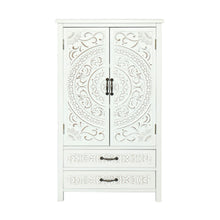 Load image into Gallery viewer, Wood Accent Cabinet With Two Doors Two Drawers - White