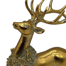 Load image into Gallery viewer, Reindeer Christmas Figurine Tabletop Sculpture - Gold