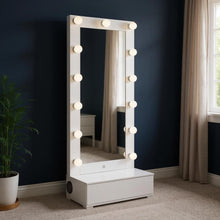 Load image into Gallery viewer, 74" Lighted Freestanding Framed Full Length Mirror - White