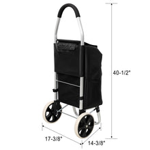 Load image into Gallery viewer, Foldable Shopping Trolley With Wheels And Removable Waterproof Bag - Black