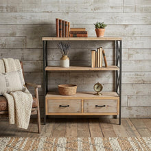 Load image into Gallery viewer, Three Tier Etagere Bookcase With Two Drawers - Brown