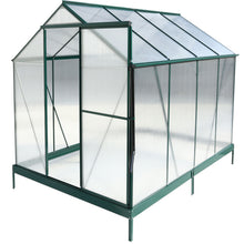 Load image into Gallery viewer, Polycarbonate house, Heavy Duty Outdoor Aluminum Walk-In House Kit With Rain Gutter, Vent And Door For Backyard Garden