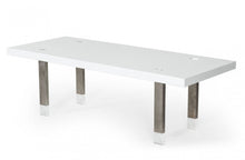 Load image into Gallery viewer, 95" Stainless Steel Dining Table - White / Gray