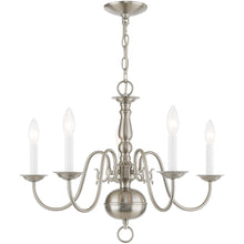Load image into Gallery viewer, 18'' Five-Light Dimmable Chandelier With Shades - Nickel