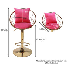 Load image into Gallery viewer, Unique Design Bar Chair, 360 Degree Rotation, Adjustable Height, Suitable For Dining Room And Bar