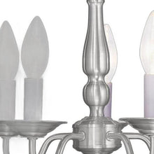 Load image into Gallery viewer, 11" Five Light Metal Dimmable Chandelier With Shades - Nickel