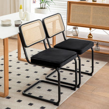 Load image into Gallery viewer, Rattan Side Accent Dining Chairs With Painted Legs (Set of 2)