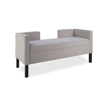 Load image into Gallery viewer, Upholstered Ottoman With 2 Bolster Pillows For Living Room - Gray