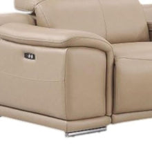 Load image into Gallery viewer, Leather Modular L-Shaped Seven Piece Corner Sectional With Console - Beige