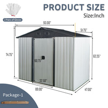 Load image into Gallery viewer, Outdoor Metal Storage Shed With Sliding Door And Foundation For Backyard, Patio, Lawn