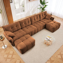 Load image into Gallery viewer, Sofa Set With Ottoman And Pillows, Textured, High Resilience Cushions