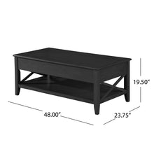 Load image into Gallery viewer, Decatur - Farmhouse Lift Top Coffee Table With Storage - Black / Ash