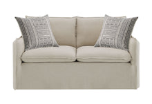 Load image into Gallery viewer, Upendo - Pattern Linen Loveseat With 2 Toss Pillows - Beige