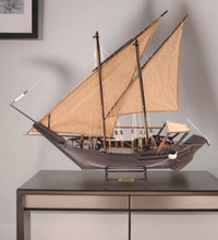 Load image into Gallery viewer, Hand Painted Dhow Medium Model Boat - Brown