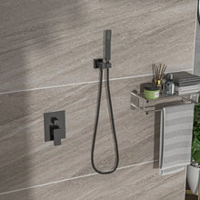 Load image into Gallery viewer, 10" Square Dual Shower Head System Wall Mounted With Rough In Valve Modern Bathroom Fixture