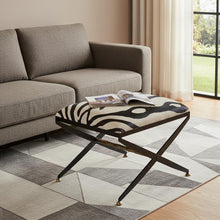 Load image into Gallery viewer, Cotton Blend And Black Ottoman - Black / White