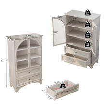 Load image into Gallery viewer, Glass Door Display Case With 2 Drawers And Adjustable Shelf