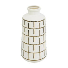 Load image into Gallery viewer, Geometric Cylindrical Table Vase - Ivory / Ivory