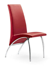 Load image into Gallery viewer, Upholstered Faux Leather Dining Side Chairs (Set of 2) - Red