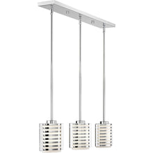 Load image into Gallery viewer, Three Light Metal Dimmable Chandelier With Shades - Silver / Opal