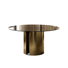 Load image into Gallery viewer, Modern Round Dining Table Set With Glass Top And Steel Legs
