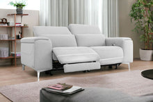 Load image into Gallery viewer, Power Reclining Love Seat - Gray / Silver