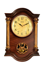 Load image into Gallery viewer, Silent Analog Ornate Wall Clock - Walnut / Gold
