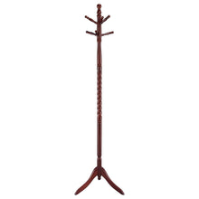 Load image into Gallery viewer, Coat Rack With Post Traditional Entryway Organizer With 6 Hooks - Brown