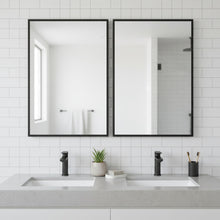 Load image into Gallery viewer, Metal Framed Bathroom Vanity Mirrors (Set of 2) - Black