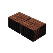 Load image into Gallery viewer, Interlocking Deck Tiles Checker Pattern, Square Acacia Hardwood Outdoor Flooring For Patio, Bancony, Pool Side