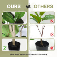Load image into Gallery viewer, 6Ft Real Touch Fake Fiddle Leaf Fig Tree In Pot, Indoor Decor For Home - Green Leaves