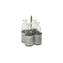 Load image into Gallery viewer, Galvanized Decorative Bottle Tabletop Sculpture (Set of 4) - Clear