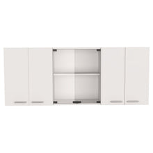 Load image into Gallery viewer, 59" Wood Wall Mounted China Cabinet With Six Doors - White