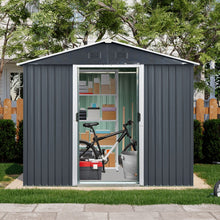 Load image into Gallery viewer, Outdoor Metal Storage Shed With Sliding Door And Foundation For Backyard, Patio, Lawn
