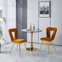 Load image into Gallery viewer, Modern Chair With Iron Tube Legs, Soft Cushions And Comfortable Backrest, Suitable For Dining Room, Living Room, Cafe, Hairball Back