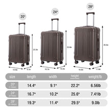 Load image into Gallery viewer, Spinner Luggage Set 20" / 24"/ 28", Lightweight Hard Shell With 360° Silent Wheels