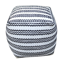 Load image into Gallery viewer, Lani - Handcrafted Fabric Pouf, Durable Cotton Square - Natural / Black