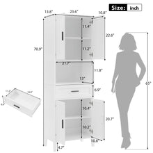 Load image into Gallery viewer, Freestanding Tall Bathroom Cabinet With Soft Close Doors And Adjustable Shelves