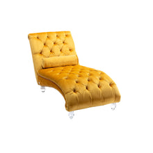 Load image into Gallery viewer, Velvet Chaise Lounge Indoor, Button Tufted Upholstered Chaise Lounge Chair With Pillow