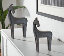 Load image into Gallery viewer, Poly Horse Tabletop Sculpture (Set of 2) (633978) - Black