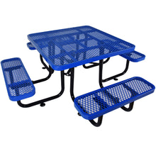 Load image into Gallery viewer, Square Outdoor Steel Picnic Table, With Umbrella Pole