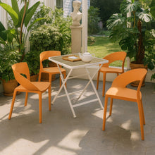 Load image into Gallery viewer, 4 Piece Set Of Modern Designed Single Chairs With Folding Square Table