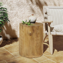 Load image into Gallery viewer, Hand Painted Wood Stump Style Outdoor Side Table - Light Brown