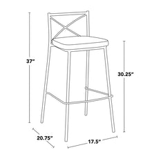 Load image into Gallery viewer, Modern Charlotte - Contemporary Fixed Height Barstool (Set of 2)