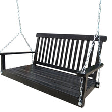 Load image into Gallery viewer, Front Porch Swing With Armrests For Outdoor Patio, Garden Yard, Backyard Or Sunroom