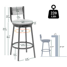 Load image into Gallery viewer, Bar Stools Swivel Counter Chairs With Metal Frame Hand Woven Paper Rope Dining Barstools For Kitchen Counter (Set of 2)