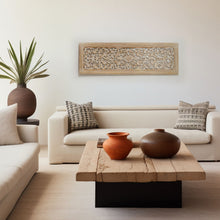 Load image into Gallery viewer, Floral Hand Carved Mandala Rectangular Wall Decor Accent - Gold / White